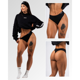 NEBBIA - Bezešvé kalhotky tanga Essential ACTIVE 500 (black)