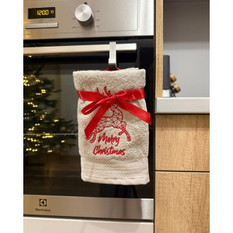 Hnědý vánoční ručník RAINDEER (OLXMAS10)