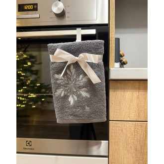 Šedý vánoční ručník SNOWFLAKE (OLXMAS04)