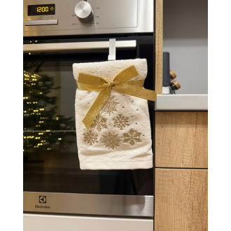 Vánoční ručník SNOW FLAKES I (bílo-zlatá) (OLXMAS14)