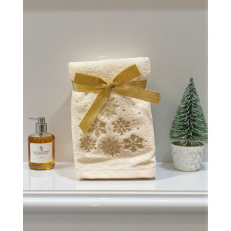 Vánoční ručník SNOW FLAKES I (bílo-zlatá) (OLXMAS14)
