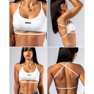 NEBBIA - Open-back sportovní podprsenka POWER 890 (white)