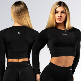 NEBBIA - Seamless crop top s dlouhým rukávem POWER 892 (black)