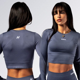 NEBBIA - Seamless crop top s dlouhým rukávem POWER 892 (grey)