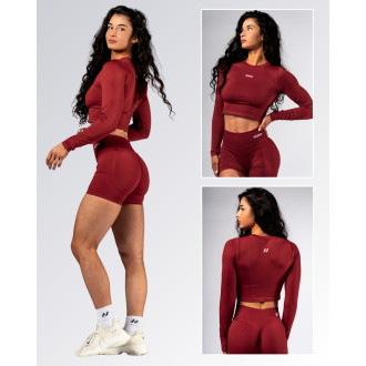 NEBBIA - Seamless crop top s dlouhým rukávem POWER 892 (red)