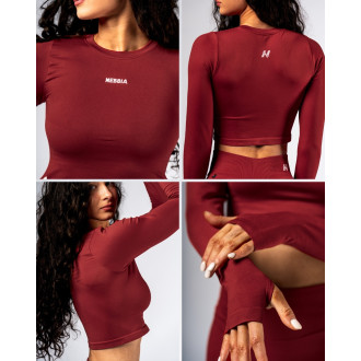 NEBBIA - Seamless crop top s dlouhým rukávem POWER 892 (red)