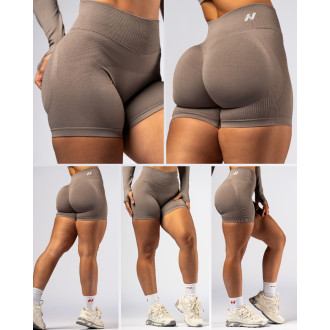 NEBBIA - High-waist push-up šortky POWER 893 (light brown ash)