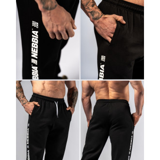 NEBBIA - Pánské fitness tepláky HERO 296 (black)