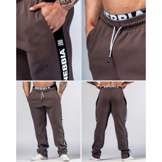 NEBBIA - Pánské sportovní tepláky HERO 296 (brown)