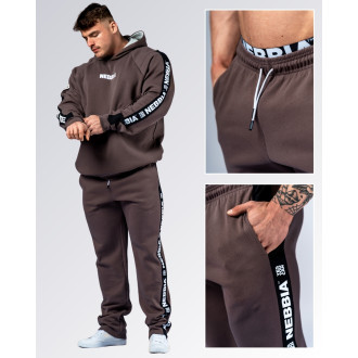 NEBBIA - Pánské sportovní tepláky HERO 296 (brown)