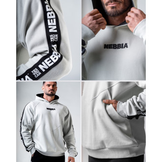 NEBBIA - Pánská mikina s kapucí HERO 300 (light grey)
