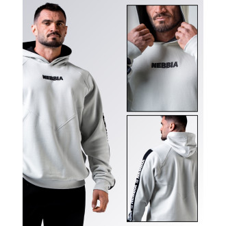 NEBBIA - Pánská mikina s kapucí HERO 300 (light grey)
