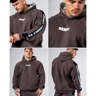NEBBIA - Pánská sportovní mikina HERO 300 (brown)