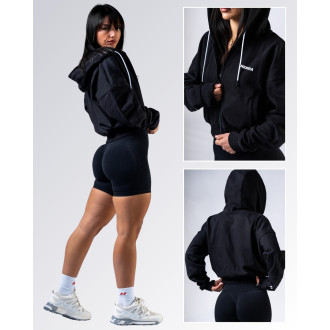 NEBBIA - Crop mikina s kapucí POWER 895 (black)