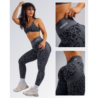 NEBBIA - Kompresní push-up legíny s leopardím vzorem PRIMAL 849 (BLACK LEOPARD)