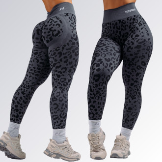 NEBBIA - Kompresní push-up legíny s leopardím vzorem PRIMAL 849 (BLACK LEOPARD)