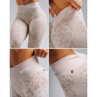NEBBIA - Kompresní push-up legíny s leopardím vzorem PRIMAL 849 (CREAM LEOPARD)