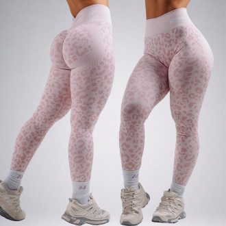 NEBBIA - Kompresní push-up legíny s leopardím vzorem PRIMAL 849 (PINK LEOPARD)