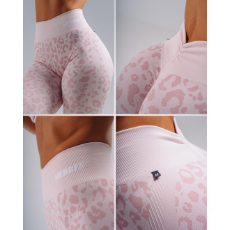 NEBBIA - Kompresní push-up legíny s leopardím vzorem PRIMAL 849 (PINK LEOPARD)