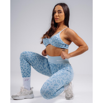 NEBBIA - Kompresní push-up legíny s leopardím vzorem PRIMAL 849 (BLUE LEOPARD)