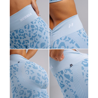 NEBBIA - Kompresní push-up legíny s leopardím vzorem PRIMAL 849 (BLUE LEOPARD)