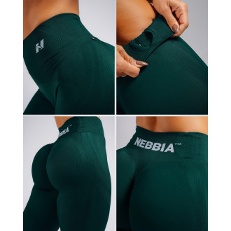 NEBBIA - High-waist extra push-up legíny PRIMAL 850 (DARK GREEN)
