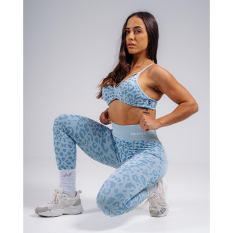 NEBBIA - Medium support sportovní podprsenka s leopardím vzorem PRIMAL 854 (BLUE LEOPARD)