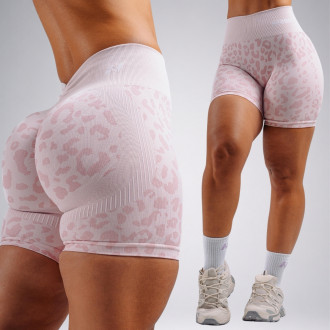 NEBBIA - Kompresní push-up šortky s leopardím vzorem PRIMAL 856 (PINK LEOPARD)