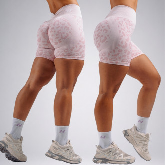 NEBBIA - Kompresní push-up šortky s leopardím vzorem PRIMAL 856 (PINK LEOPARD)
