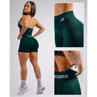 NEBBIA - Extra push-up šortky PRIMAL 857 (DARK GREEN)