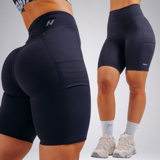 NEBBIA - High-waist šortky s kapsami PRIMAL 858 (BLACK)