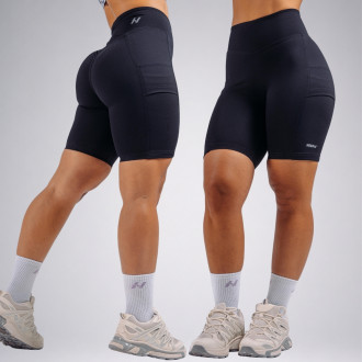 NEBBIA - High-waist šortky s kapsami PRIMAL 858 (BLACK)