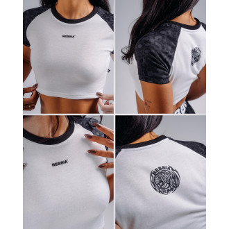 NEBBIA - Crop top s leopardím vzorem 97 PRIMAL 861 (BLACK LEOPARD)