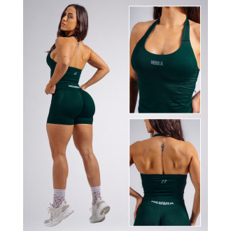 NEBBIA - Halter top s vestavěnou podprsenkou PRIMAL 863 (DARK GREEN)