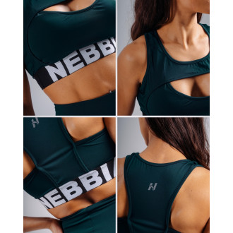NEBBIA - High support sportovní podprsenka PRIMAL 864 (DARK GREEN)