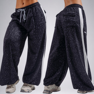 NEBBIA - Baggy tepláky s leopardím vzorem PRIMAL 865 (BLACK LEOPARD)