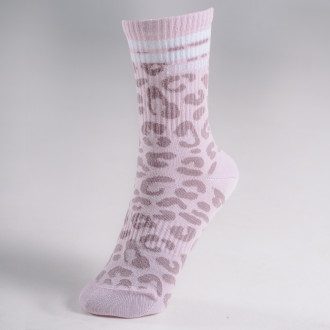 NEBBIA - Crew ponožky s leopardím vzorem PRIMAL 106 (PINK LEOPARD)