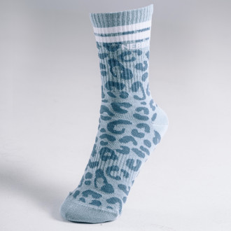 NEBBIA - Crew ponožky s leopardím vzorem PRIMAL 106 (BLUE LEOPARD)