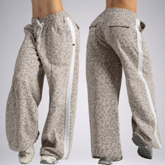 NEBBIA - Baggy tepláky s leopardím vzorem PRIMAL 865 (CREAM LEOPARD)
