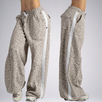 NEBBIA - Baggy tepláky s leopardím vzorem PRIMAL 865 (CREAM LEOPARD)