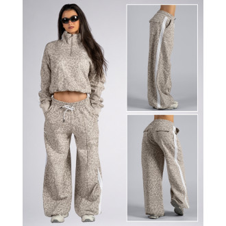NEBBIA - Baggy tepláky s leopardím vzorem PRIMAL 865 (CREAM LEOPARD)