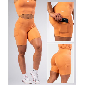 NEBBIA - Cyklistické šortky s vysokým pasem ELITE 467 (orange)