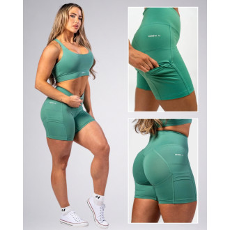 NEBBIA - Cyklistické šortky s vysokým pasem ELITE 467 (green)