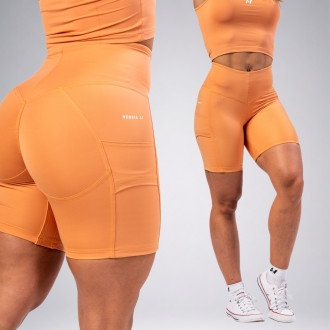 NEBBIA - Cyklistické šortky s vysokým pasem ELITE 467 (orange)