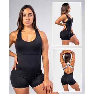 NEBBIA - Sportovní overal krátký GYM RAT 287 (black)