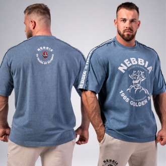 NEBBIA - Washed oversized tričko GOLDEN AGE 790 (blue)