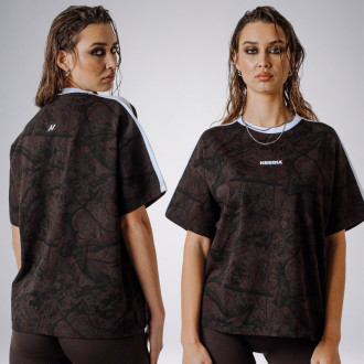NEBBIA - Dámské relaxed fit tričko POWER 894 (dark brown camo)