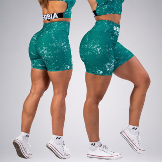 NEBBIA - Leginové šortky s vysokým pasem HAMMIES 615 (green)