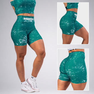 NEBBIA - Leginové šortky s vysokým pasem HAMMIES 615 (green)