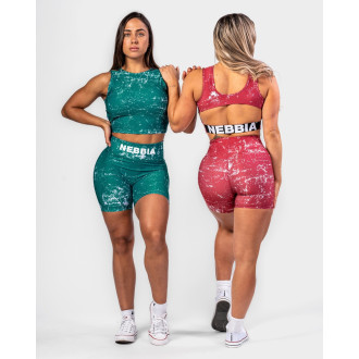NEBBIA - Leginové šortky s vysokým pasem HAMMIES 615 (green)